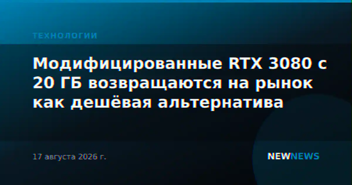Модифицированные RTX 3080 с 20 ГБ возвращаются на рынок как дешёвая альтернатива