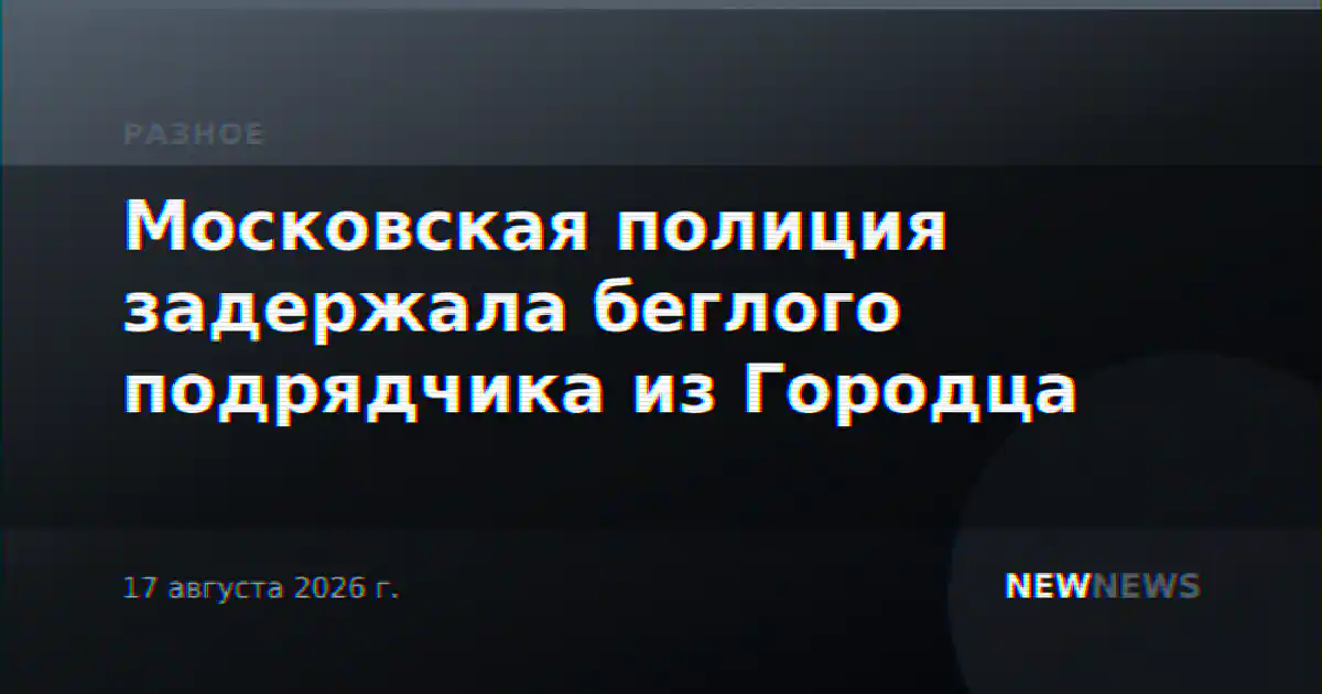 Московская полиция задержала беглого подрядчика из Городца