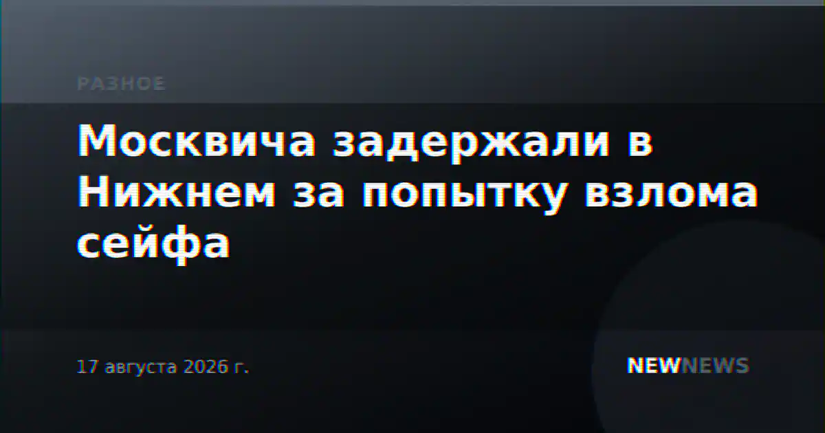 Москвича задержали в Нижнем за попытку взлома сейфа