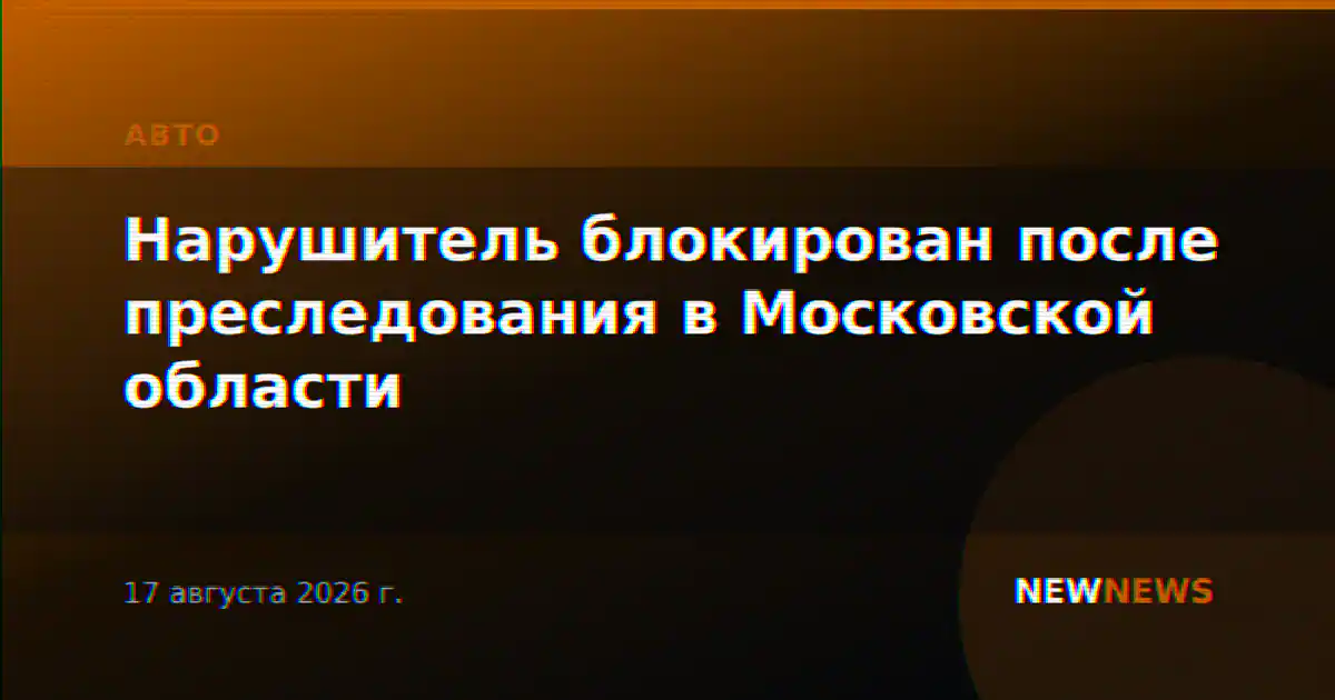 Нарушитель блокирован после преследования в Московской области