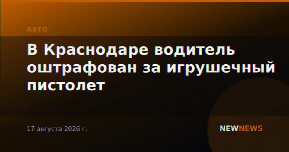В Краснодаре водитель оштрафован за игрушечный пистолет
