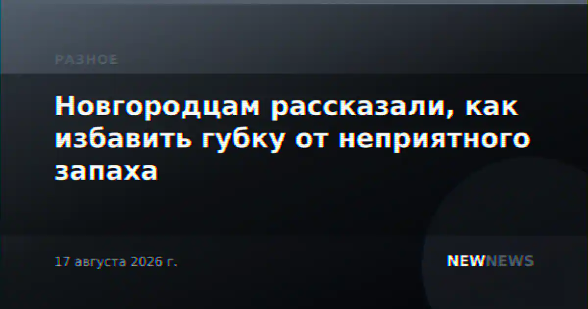 Новгородцам рассказали, как избавить губку от неприятного запаха