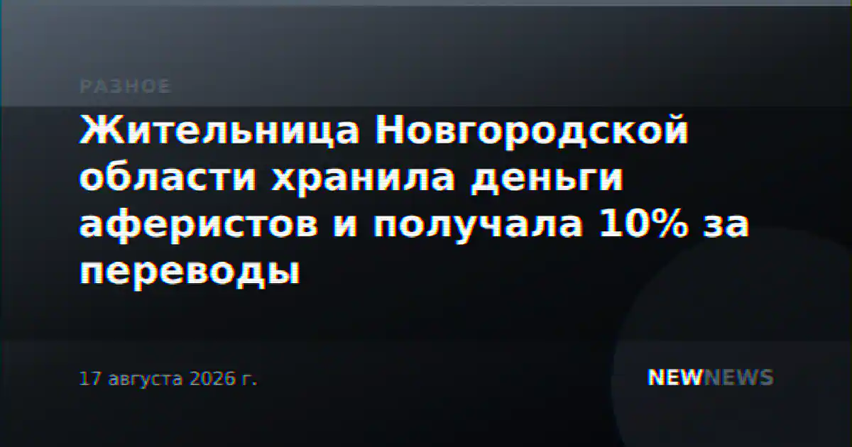 Жительница Новгородской области хранила деньги аферистов и получала 10% за переводы