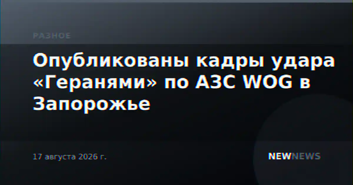 Опубликованы кадры удара «Геранями» по АЗС WOG в Запорожье