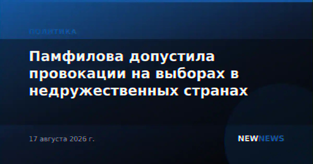 Памфилова допустила провокации на выборах в недружественных странах