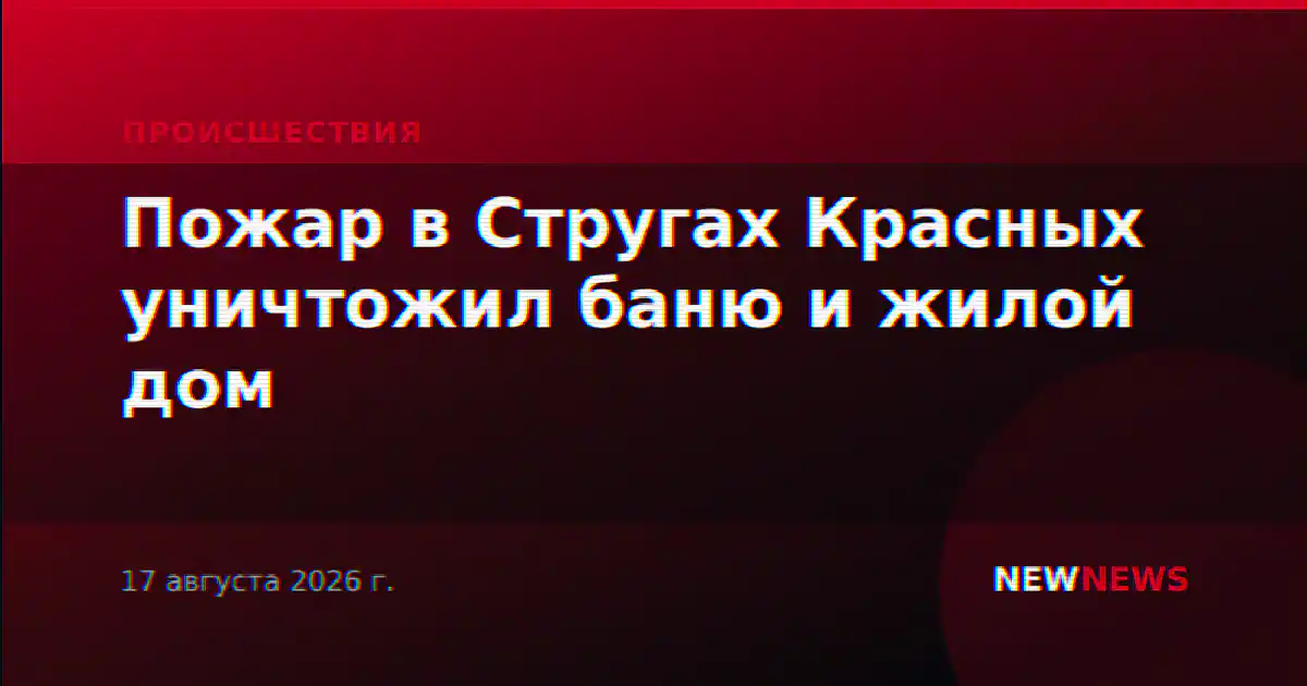 Пожар в Стругах Красных уничтожил баню и жилой дом