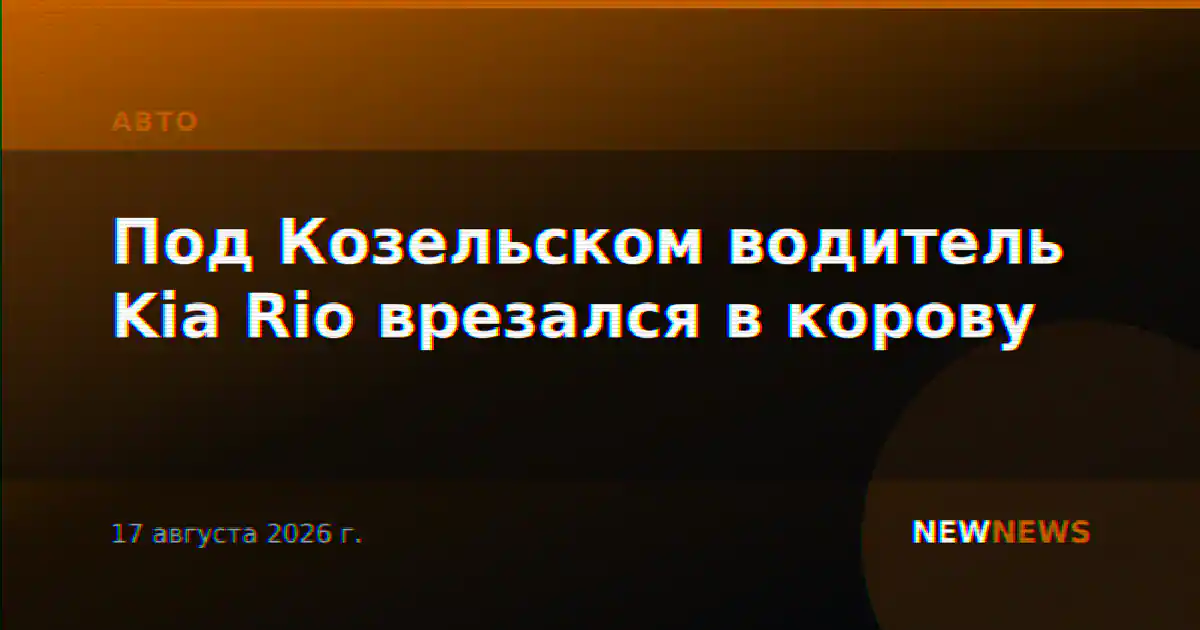 Под Козельском водитель Kia Rio врезался в корову