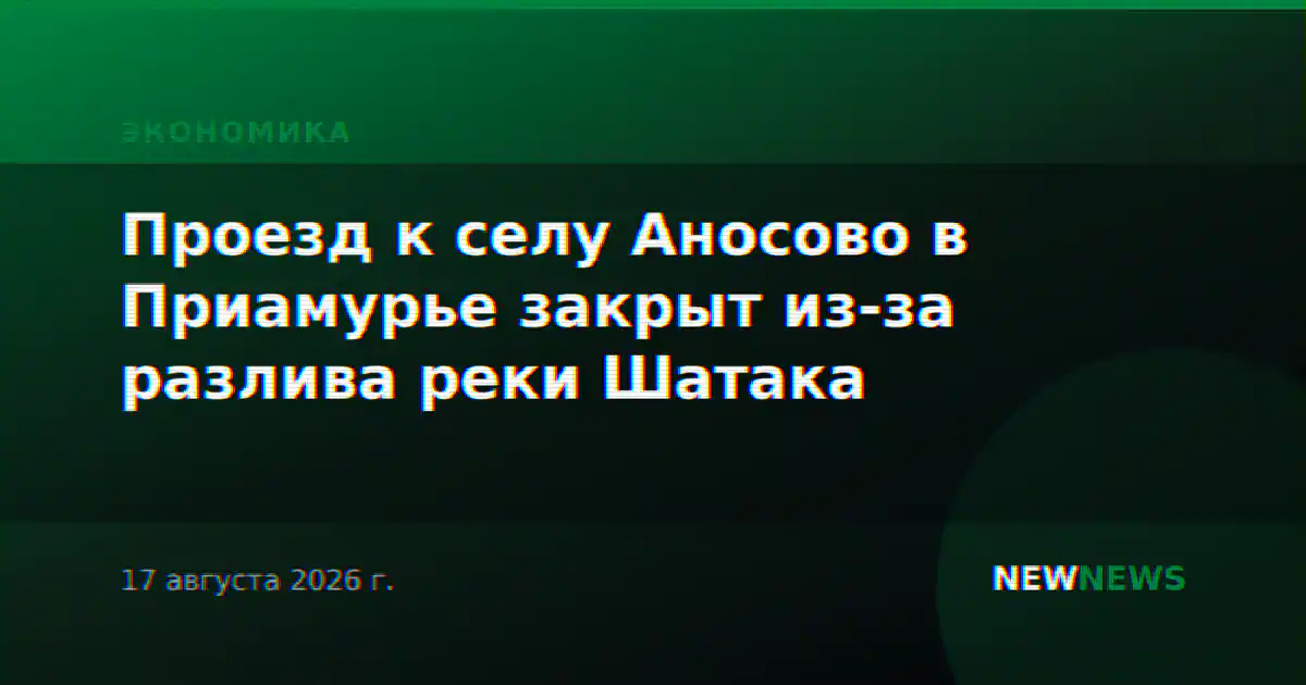 Проезд к селу Аносово в Приамурье закрыт из-за разлива реки Шатака