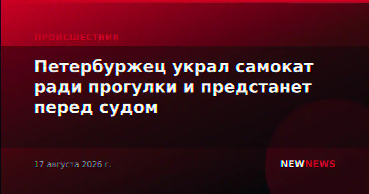 Петербуржец украл самокат ради прогулки и предстанет перед судом