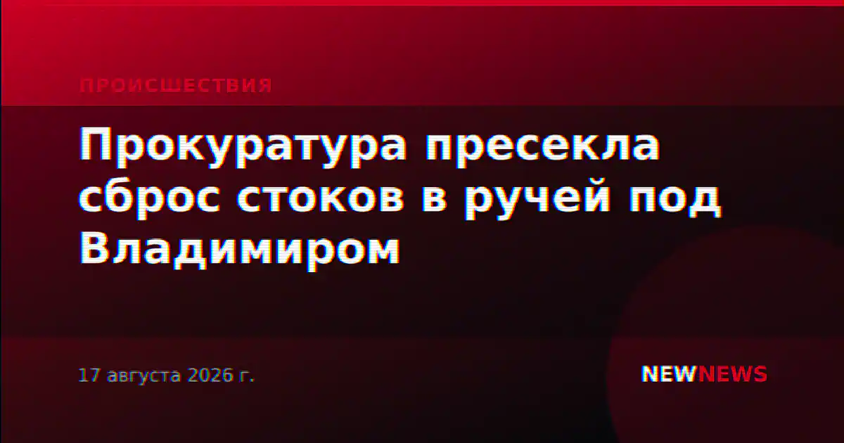 Прокуратура пресекла сброс стоков в ручей под Владимиром