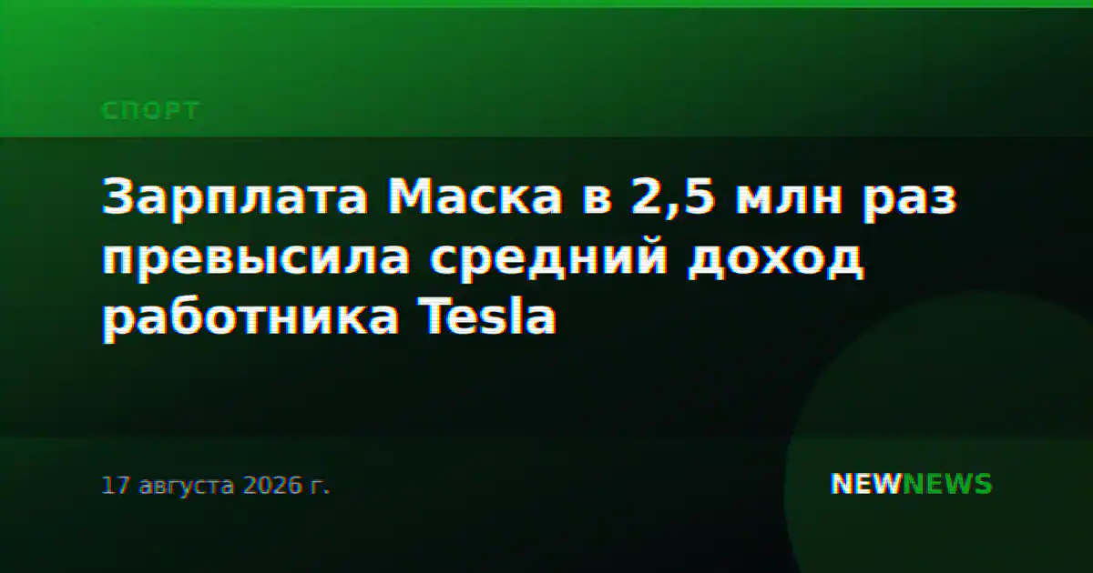 Зарплата Маска в 2,5 млн раз превысила средний доход работника Tesla