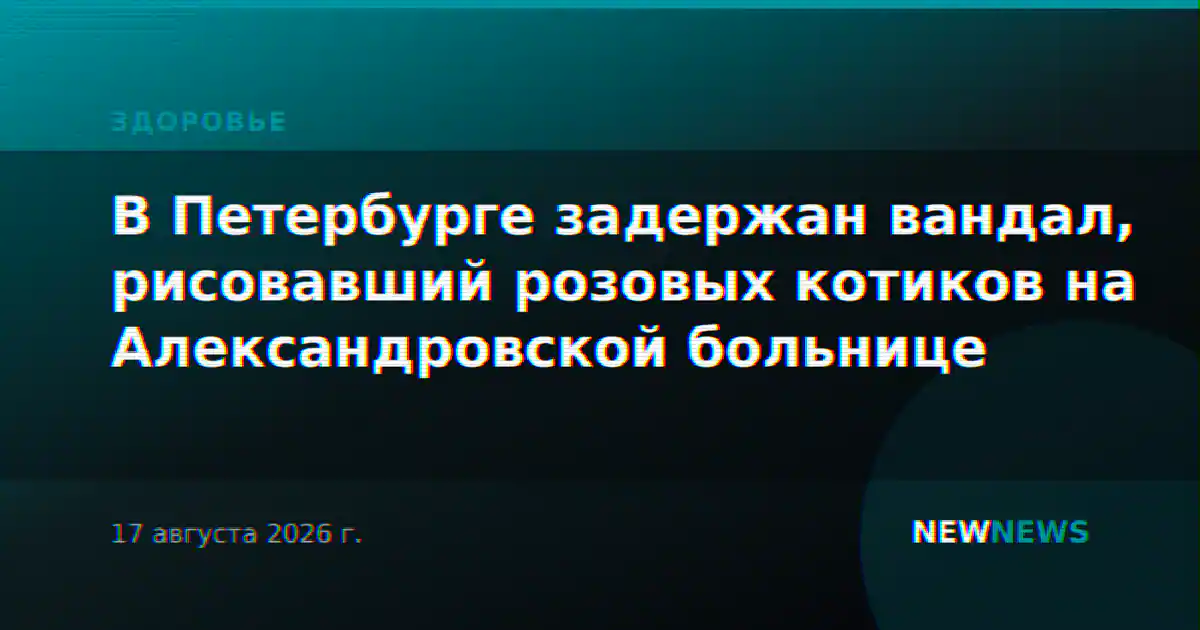 В Петербурге задержан вандал, рисовавший розовых котиков на Александровской больнице