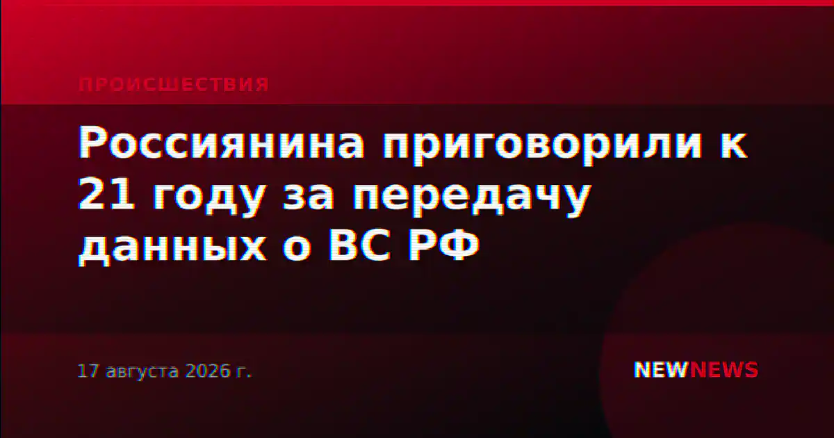 Россиянина приговорили к 21 году за передачу данных о ВС РФ