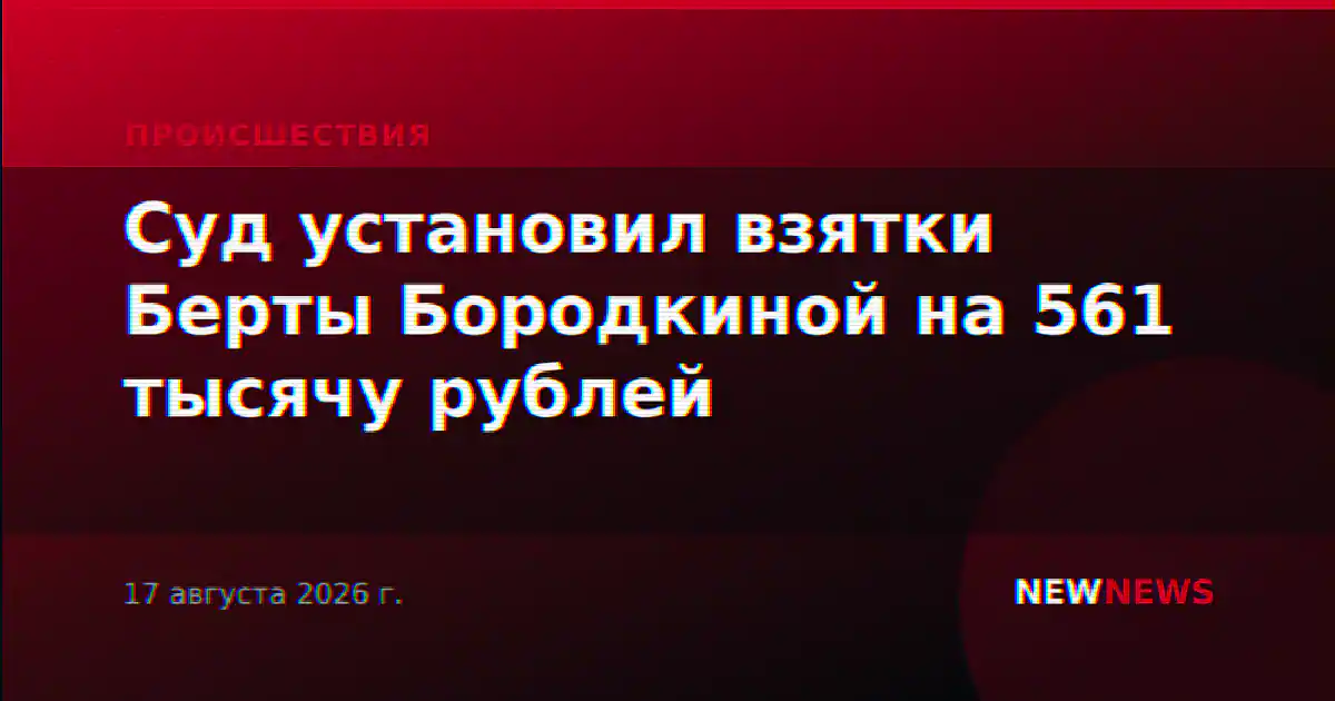 Суд установил взятки Берты Бородкиной на 561 тысячу рублей