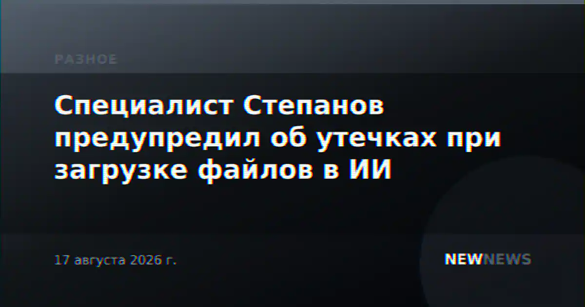 Специалист Степанов предупредил об утечках при загрузке файлов в ИИ