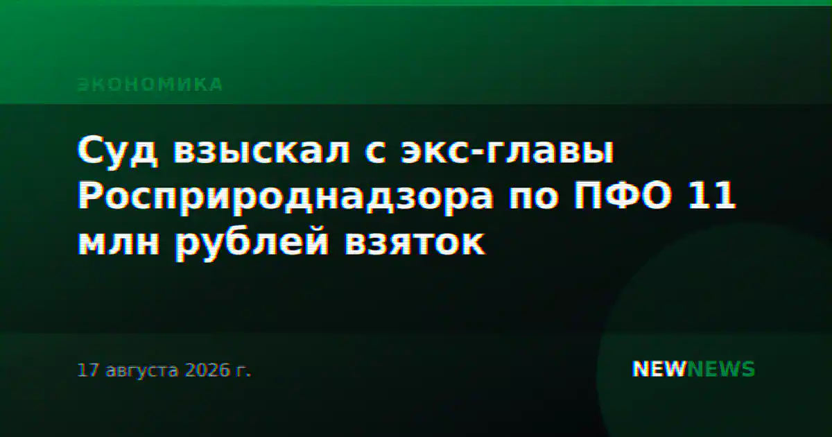 Суд взыскал с экс-главы Росприроднадзора по ПФО 11 млн рублей взяток