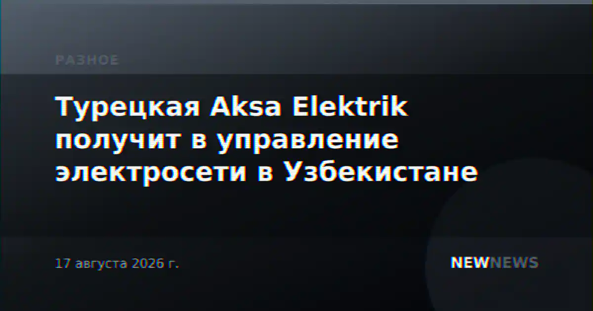 Турецкая Aksa Elektrik получит в управление электросети в Узбекистане