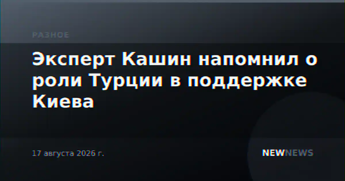 Эксперт Кашин напомнил о роли Турции в поддержке Киева