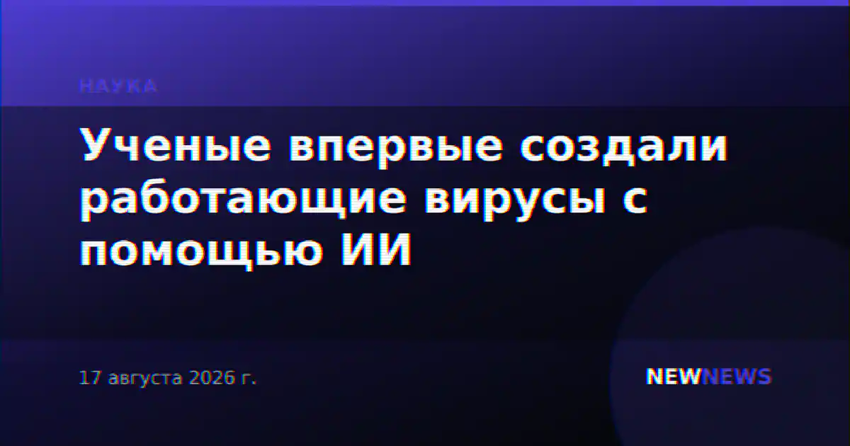 Ученые впервые создали работающие вирусы с помощью ИИ
