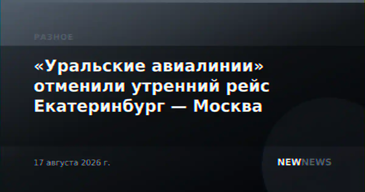 «Уральские авиалинии» отменили утренний рейс Екатеринбург — Москва