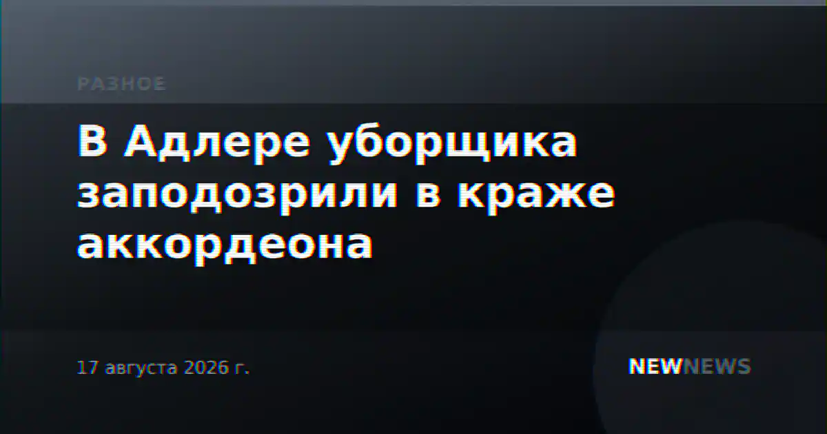 В Адлере уборщика заподозрили в краже аккордеона