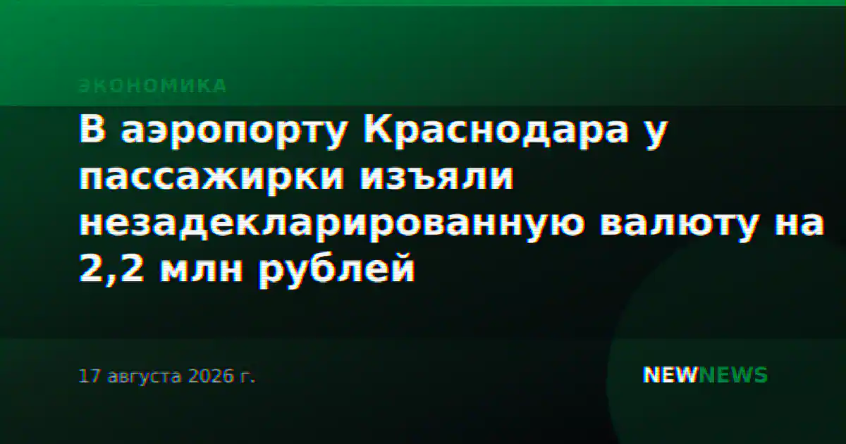 В аэропорту Краснодара у пассажирки изъяли незадекларированную валюту на 2,2 млн рублей