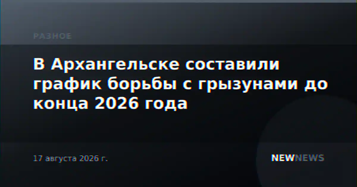 В Архангельске составили график борьбы с грызунами до конца 2026 года