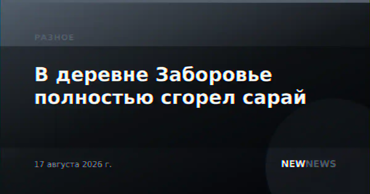 В деревне Заборовье полностью сгорел сарай