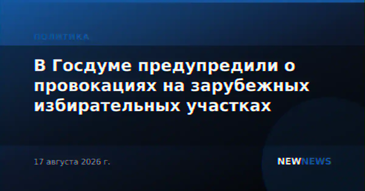 В Госдуме предупредили о провокациях на зарубежных избирательных участках