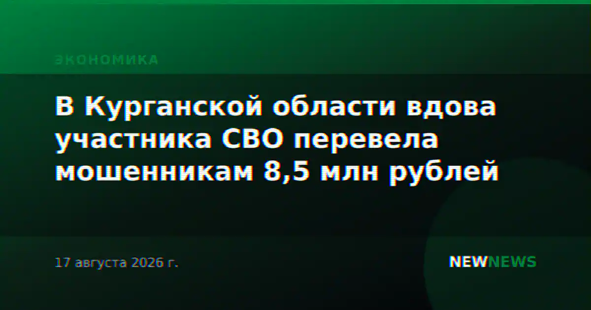 В Курганской области вдова участника СВО перевела мошенникам 8,5 млн рублей