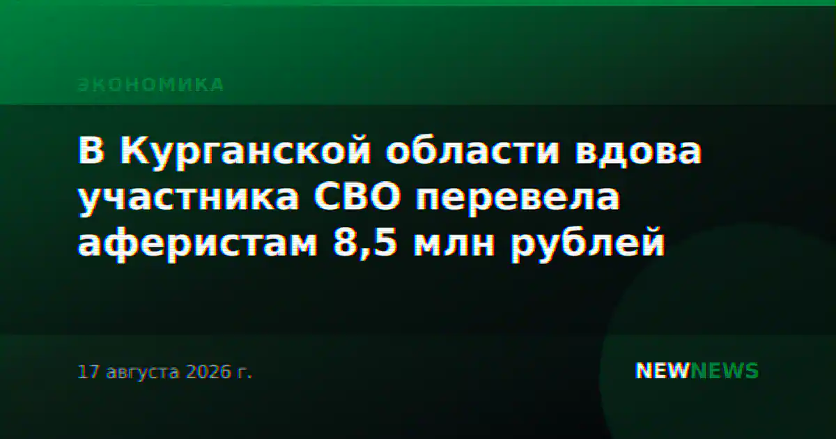 В Курганской области вдова участника СВО перевела аферистам 8,5 млн рублей