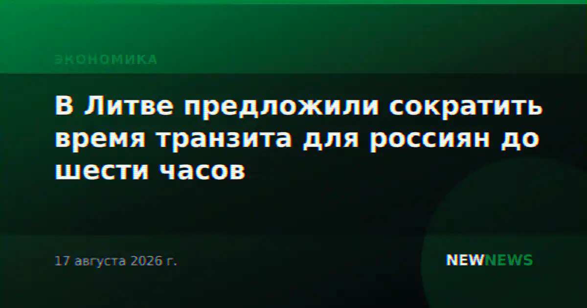 В Литве предложили сократить время транзита для россиян до шести часов