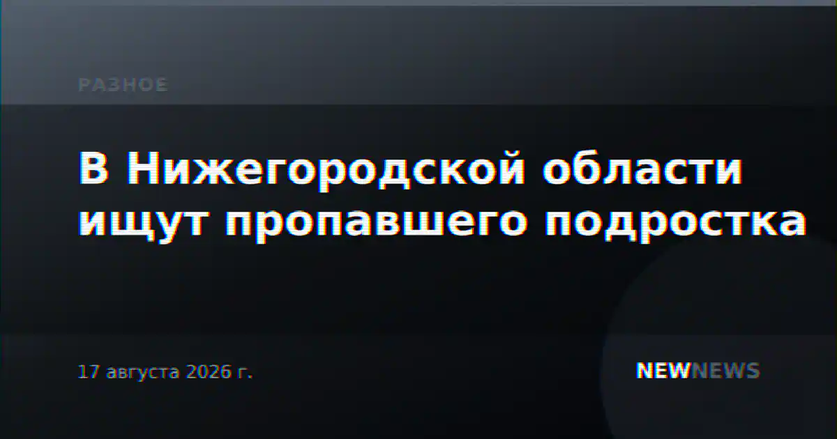 В Нижегородской области ищут пропавшего подростка