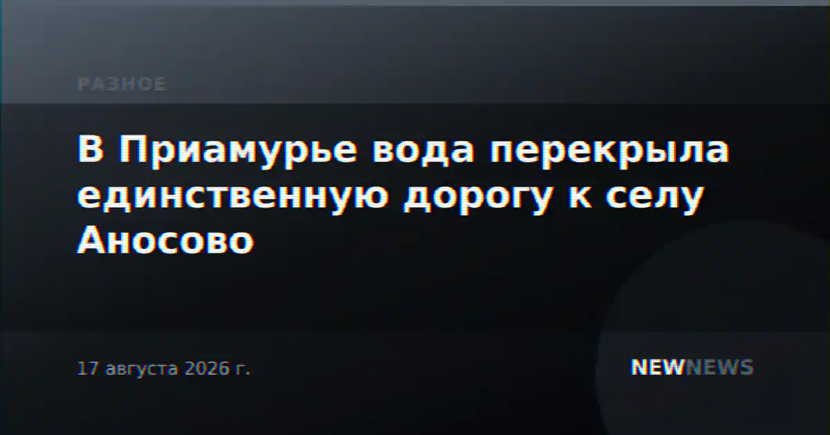 В Приамурье вода перекрыла единственную дорогу к селу Аносово