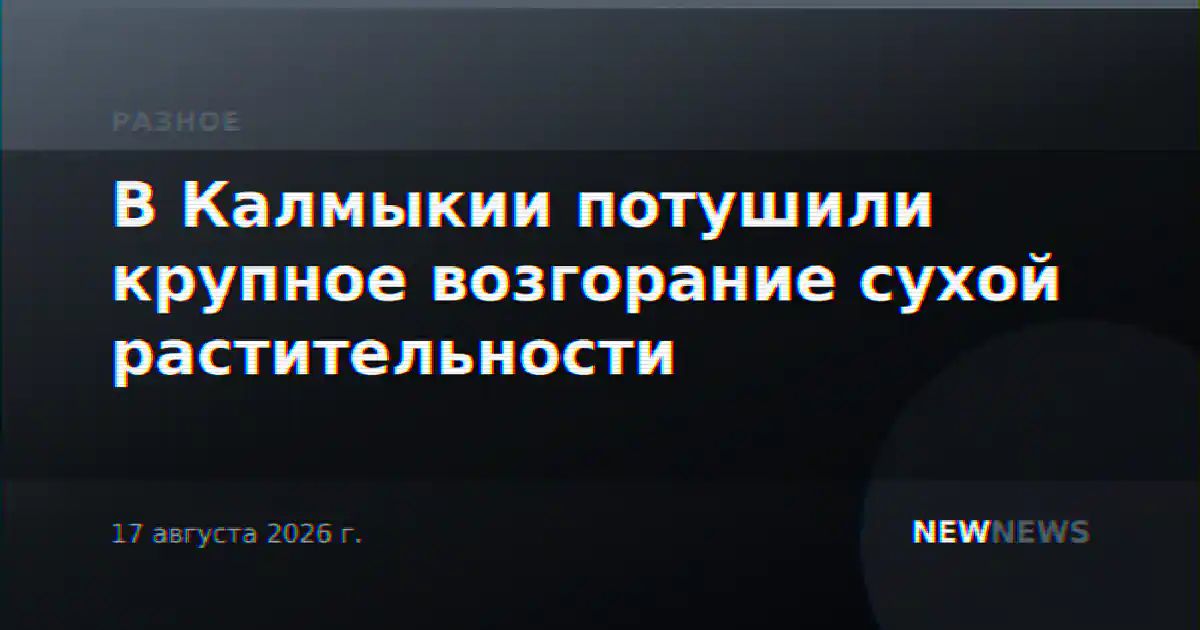 В Калмыкии потушили крупное возгорание сухой растительности