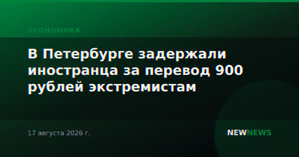 В Петербурге задержали иностранца за перевод 900 рублей экстремистам