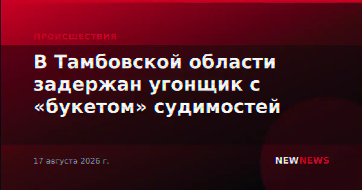 В Тамбовской области задержан угонщик с «букетом» судимостей