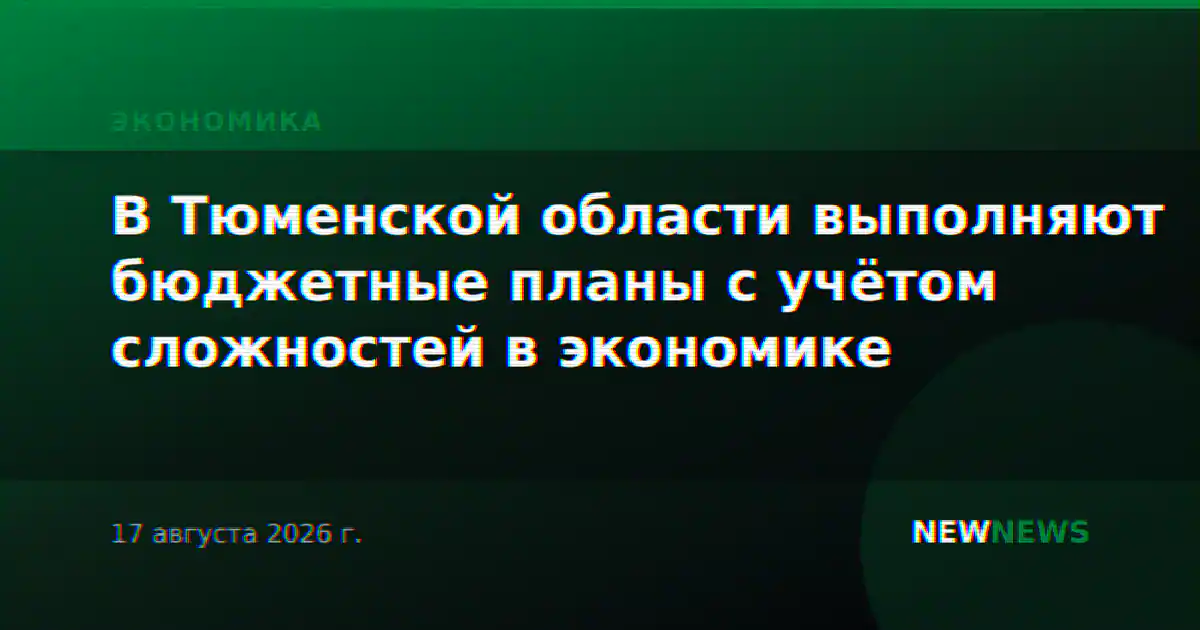 В Тюменской области выполняют бюджетные планы с учётом сложностей в экономике