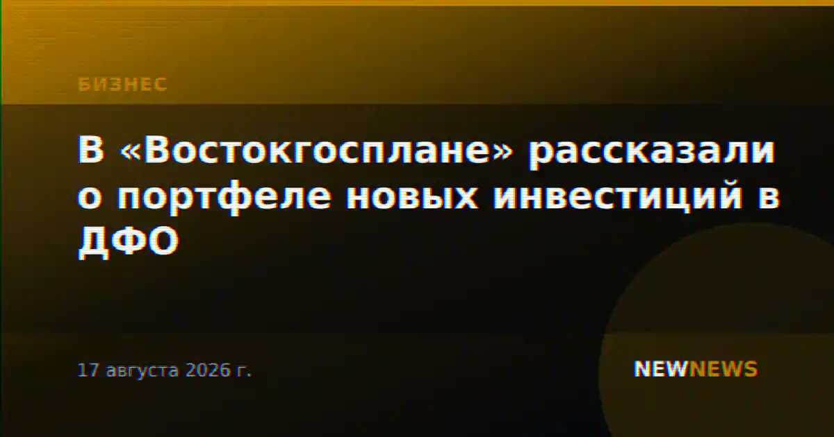 В «Востокгосплане» рассказали о портфеле новых инвестиций в ДФО