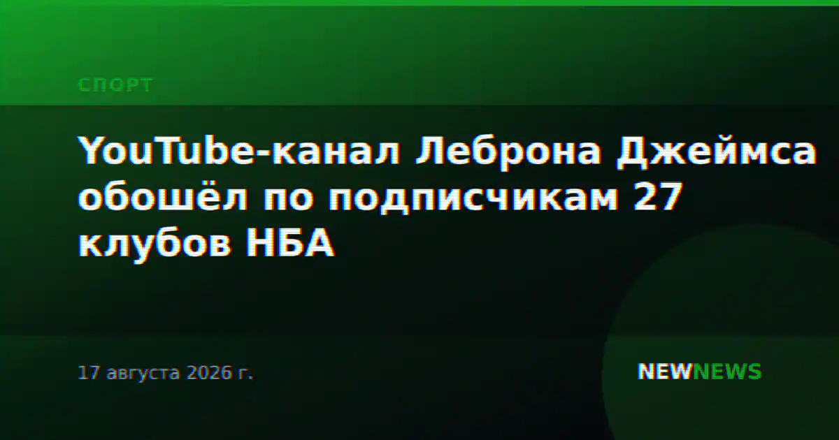 YouTube-канал Леброна Джеймса обошёл по подписчикам 27 клубов НБА