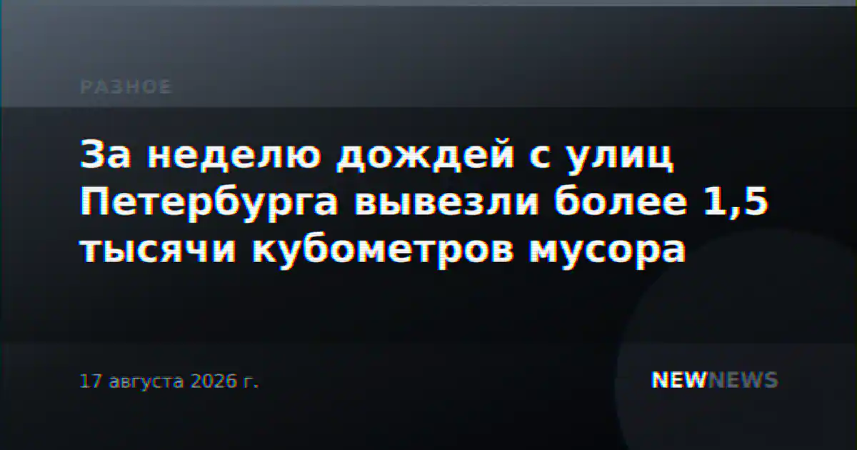 За неделю дождей с улиц Петербурга вывезли более 1,5 тысячи кубометров мусора