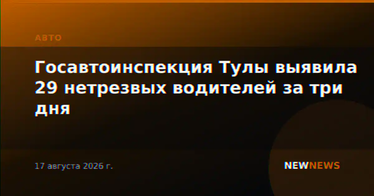 Госавтоинспекция Тулы выявила 29 нетрезвых водителей за три дня