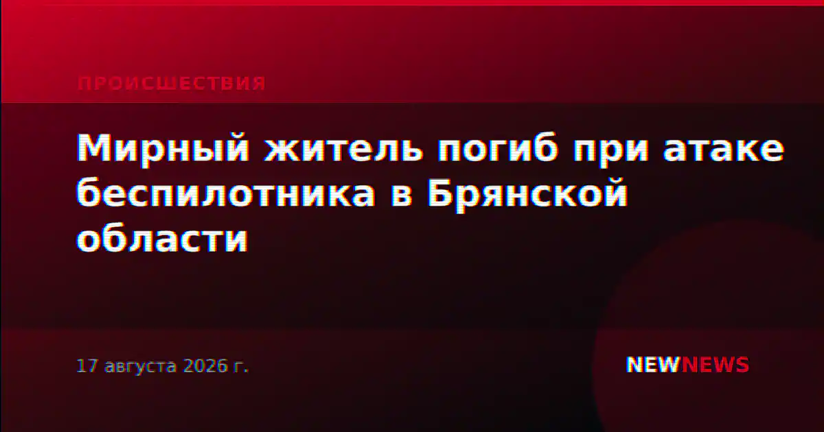 Мирный житель погиб при атаке беспилотника в Брянской области