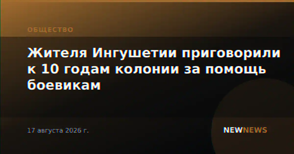 Жителя Ингушетии приговорили к 10 годам колонии за помощь боевикам