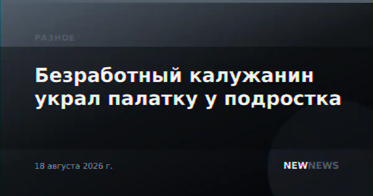 Безработный калужанин украл палатку у подростка