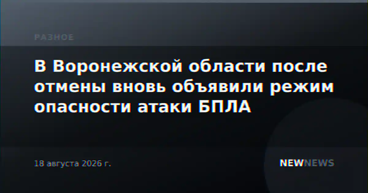 В Воронежской области после отмены вновь объявили режим опасности атаки БПЛА