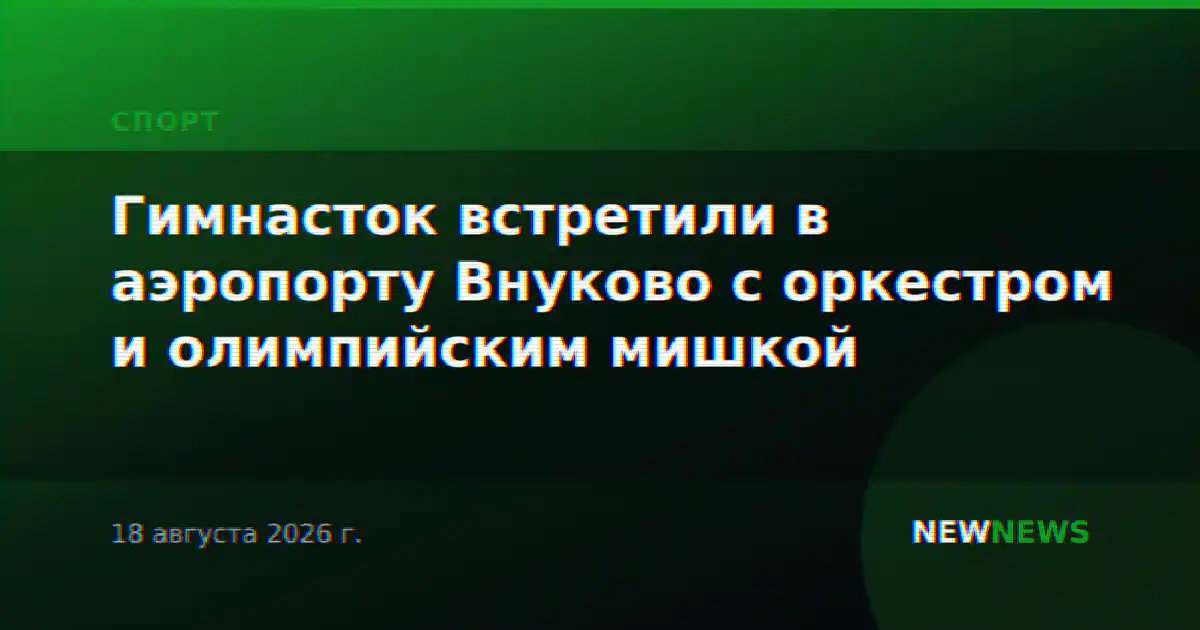 Гимнасток встретили в аэропорту Внуково с оркестром и олимпийским мишкой