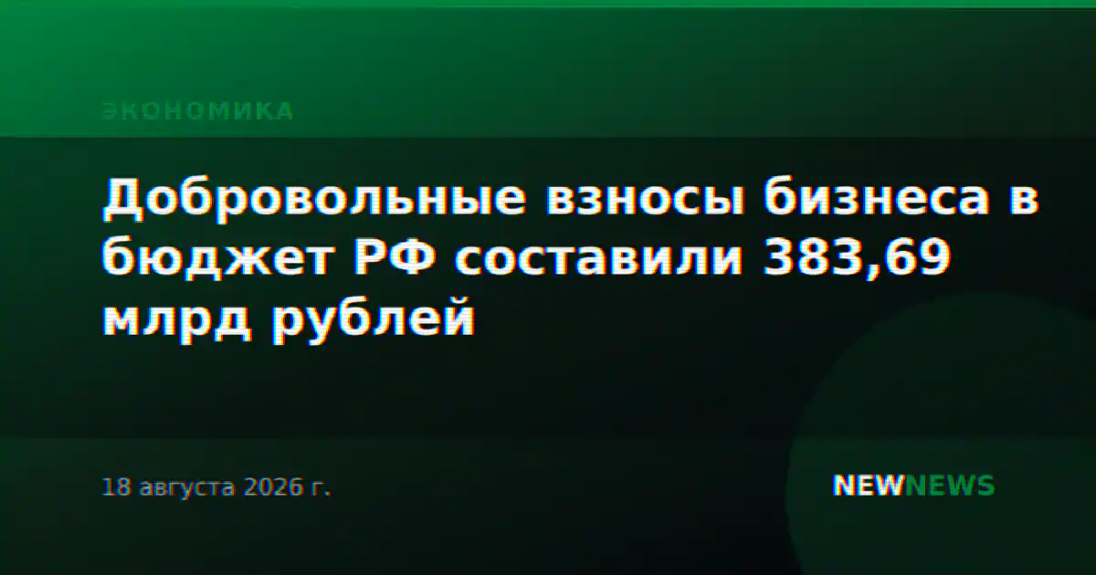 Добровольные взносы бизнеса в бюджет РФ составили 383,69 млрд рублей