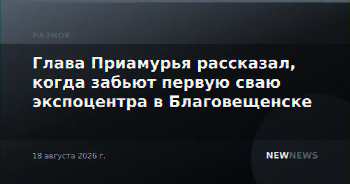 Глава Приамурья рассказал, когда забьют первую сваю экспоцентра в Благовещенске