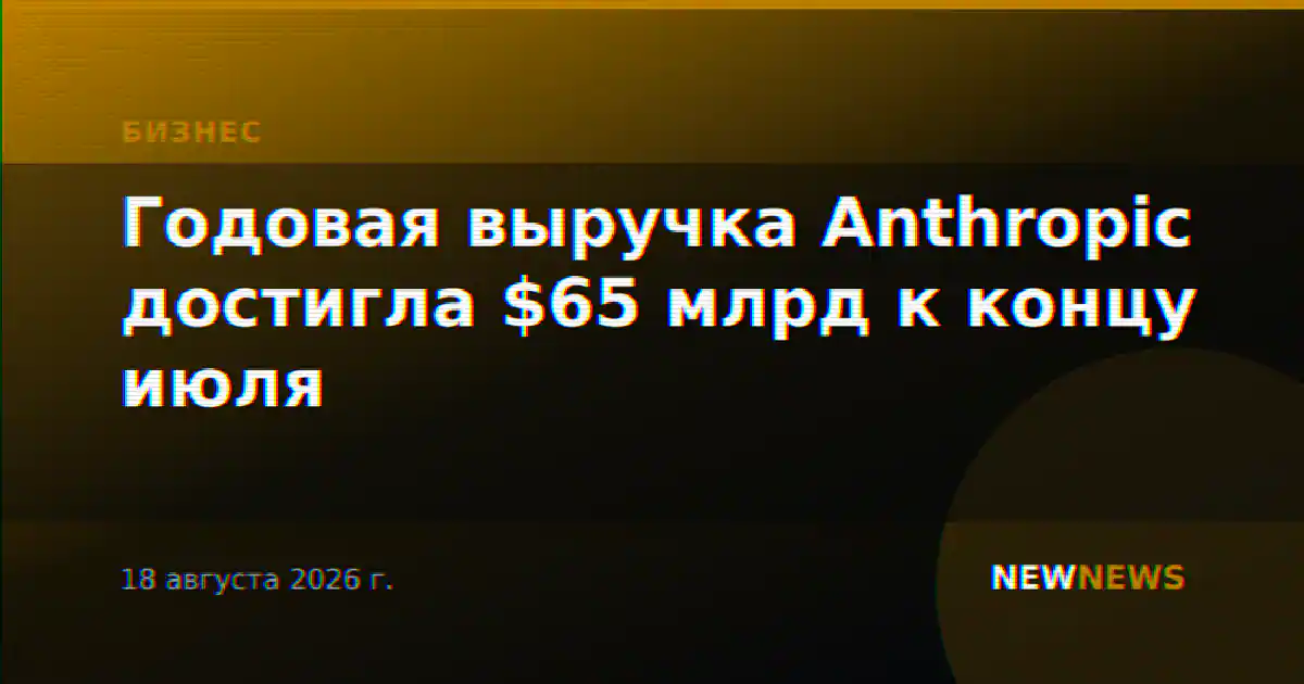Годовая выручка Anthropic достигла $65 млрд к концу июля